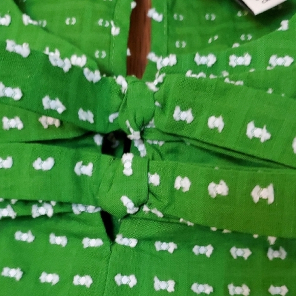 Kate Spade Green Blouse with Playful Puff Sleeves - Picture 8 of 9